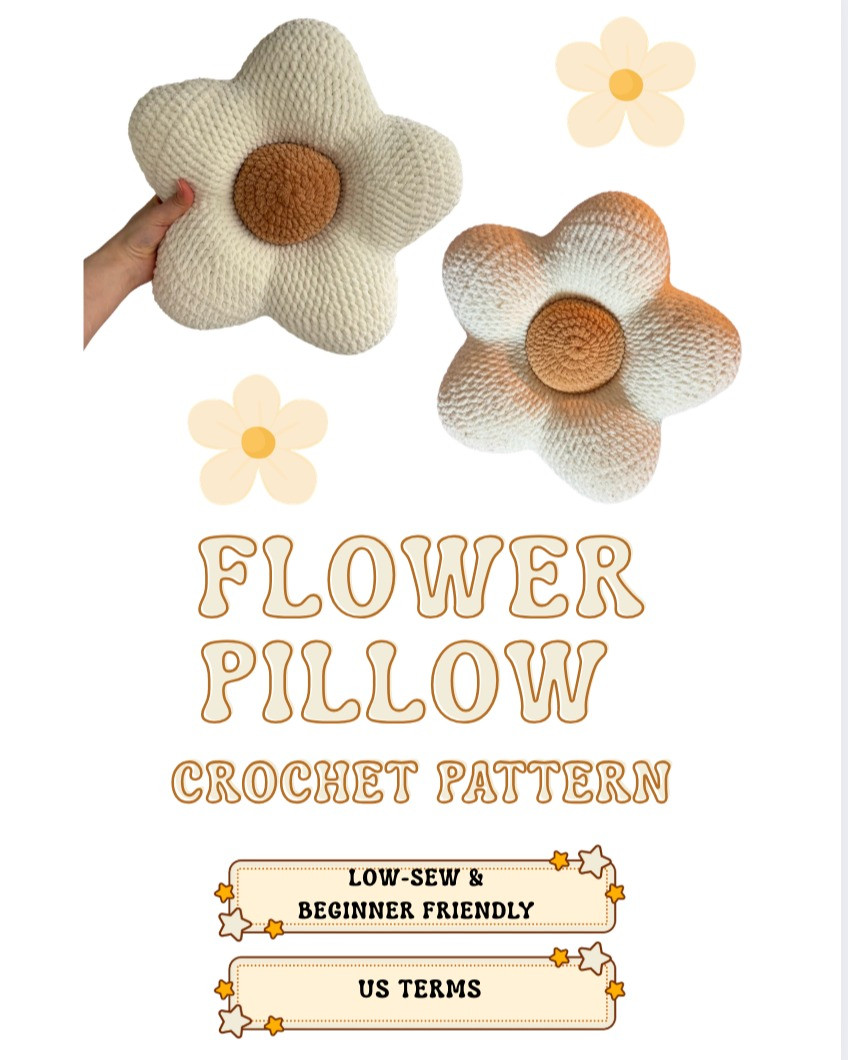 Flower Pillow Crochet Pattern: Free Beginner-Friendly Tutorial with Plush Yarn