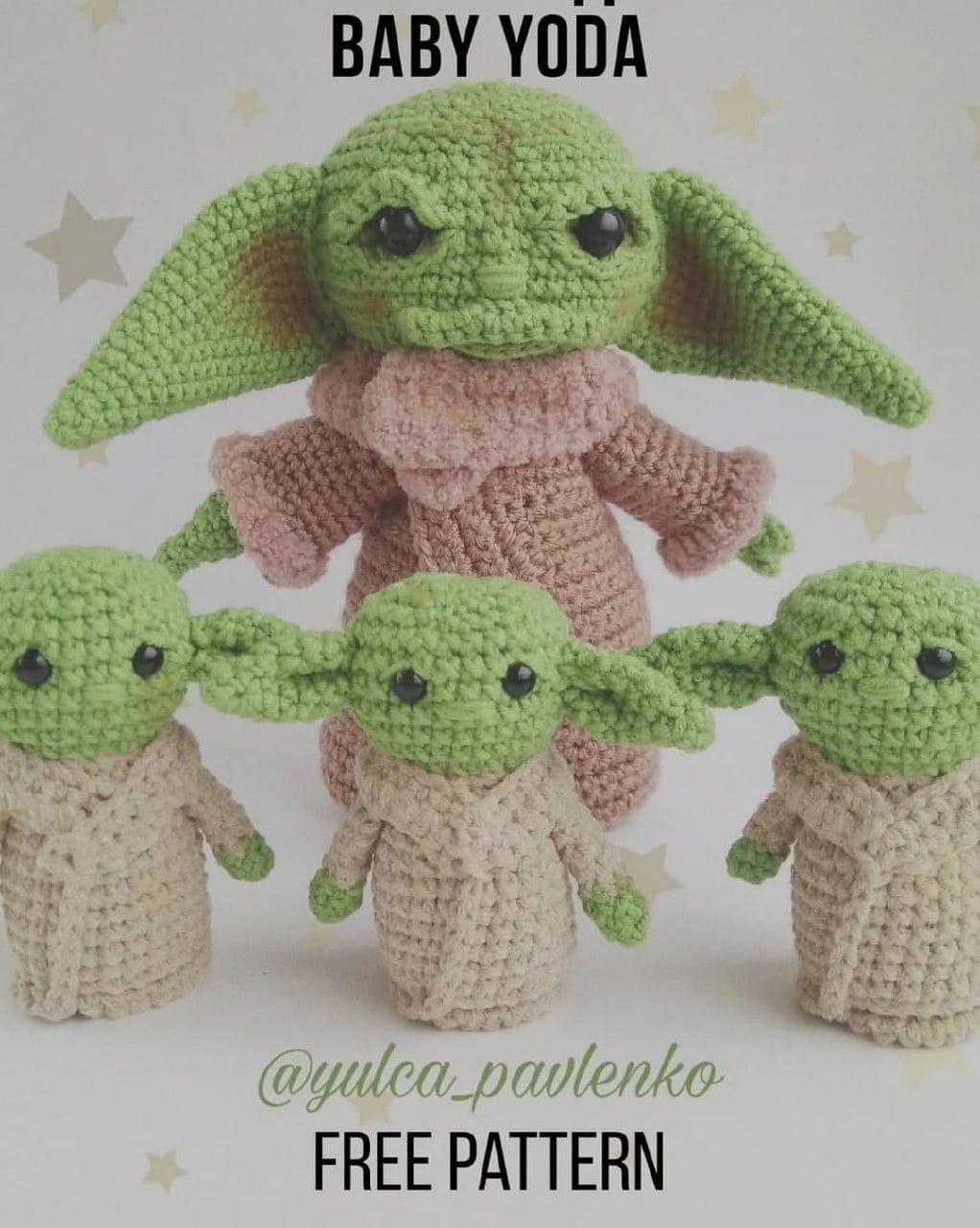 Free Amigurumi Crochet Pattern: Baby Yoda Doll (Grogu) - Complete Instructions with Materials and Abbreviations