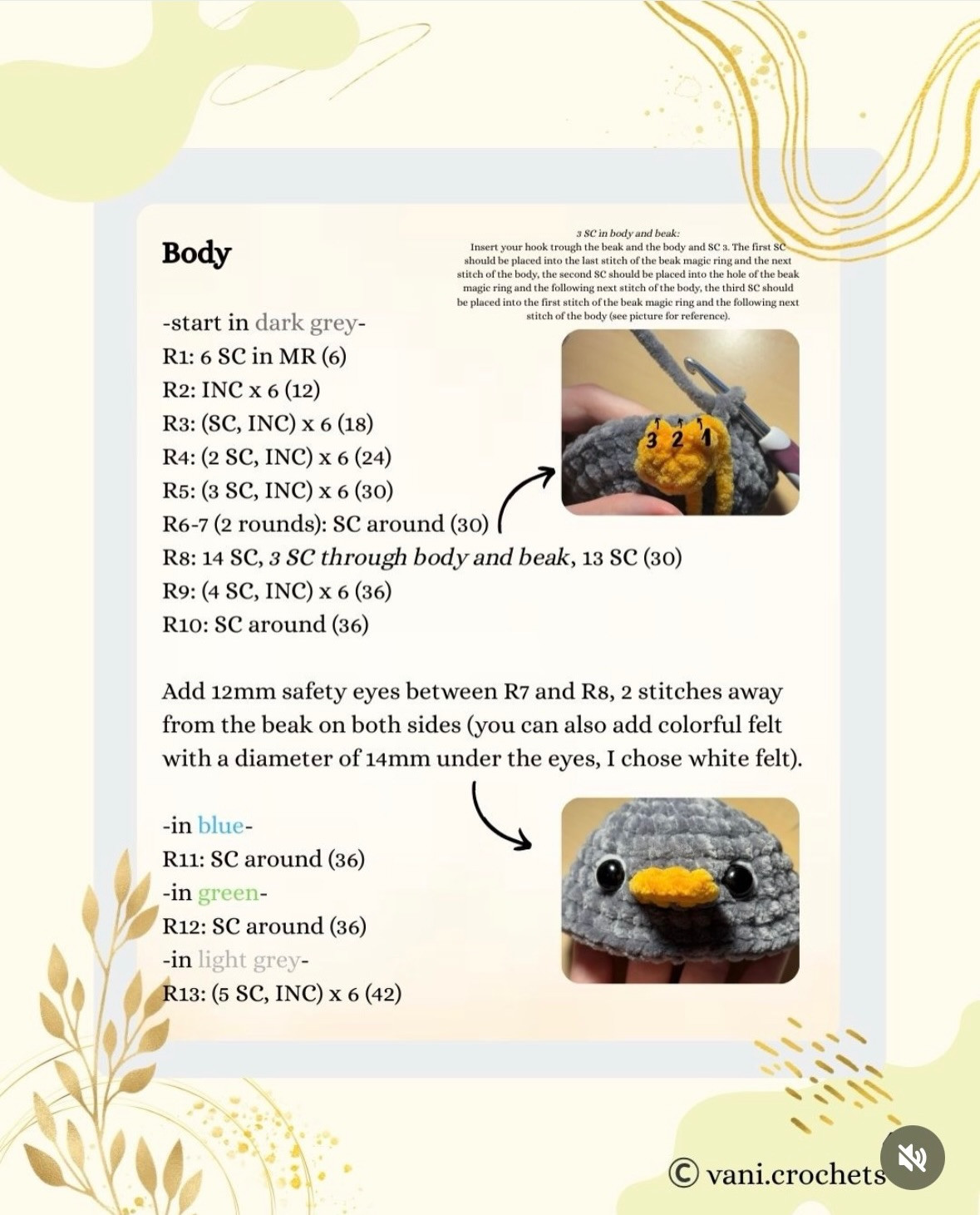 Free Amigurumi Crochet Pattern for Peter the Pigeon