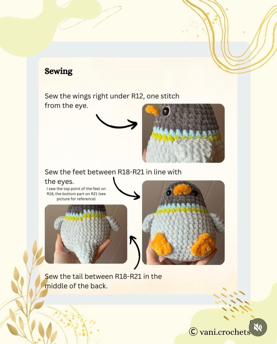 Free Amigurumi Crochet Pattern for Peter the Pigeon