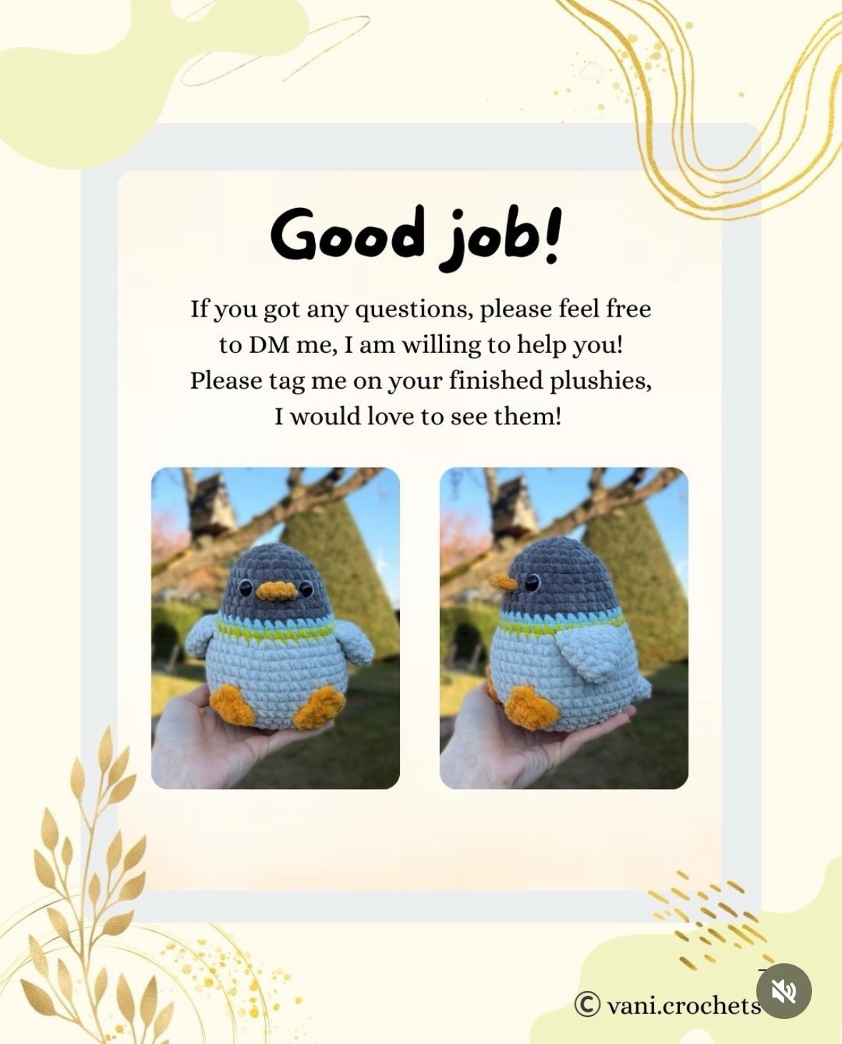 Free Amigurumi Crochet Pattern for Peter the Pigeon