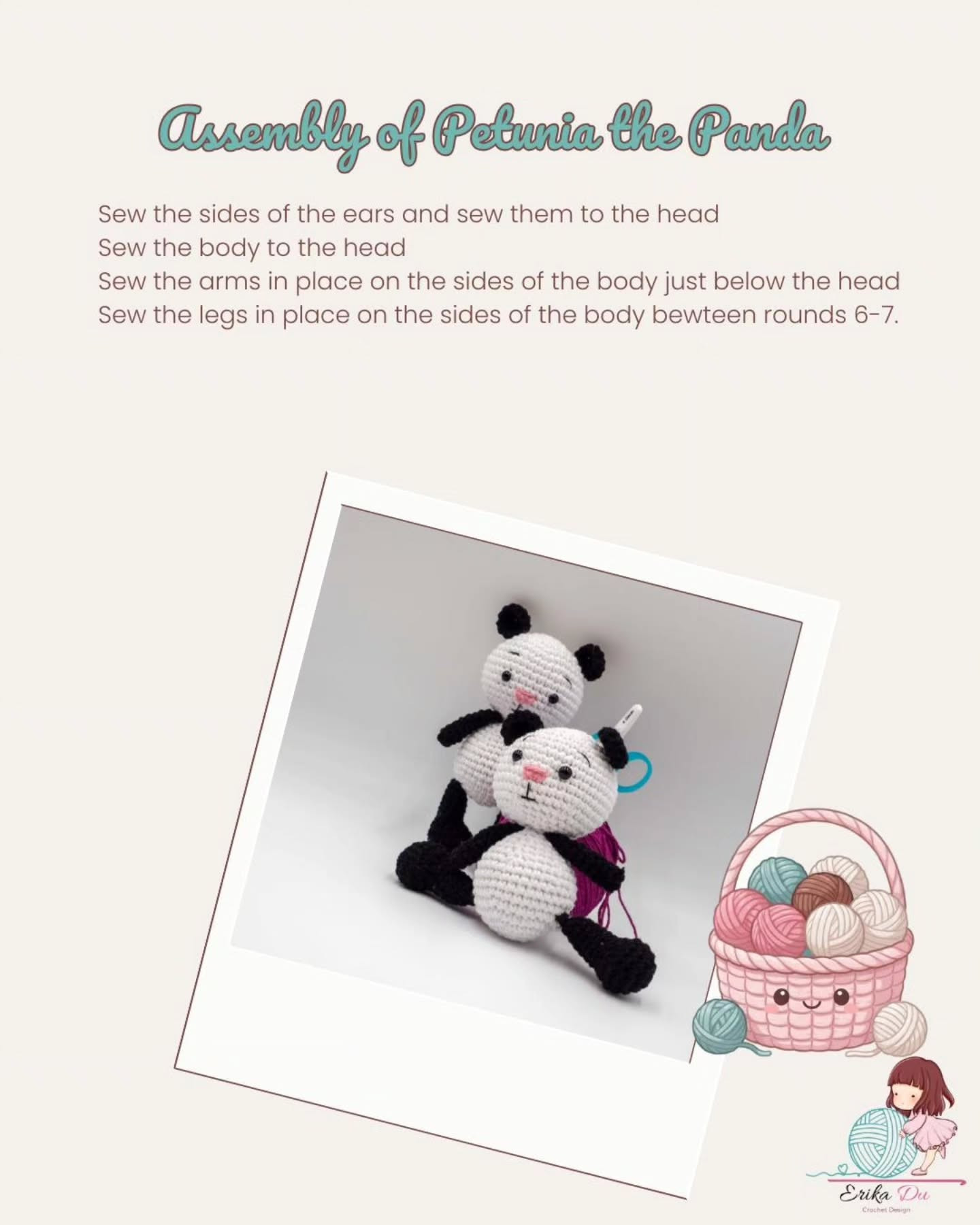 Free Amigurumi Crochet Pattern for Petunia the Panda
