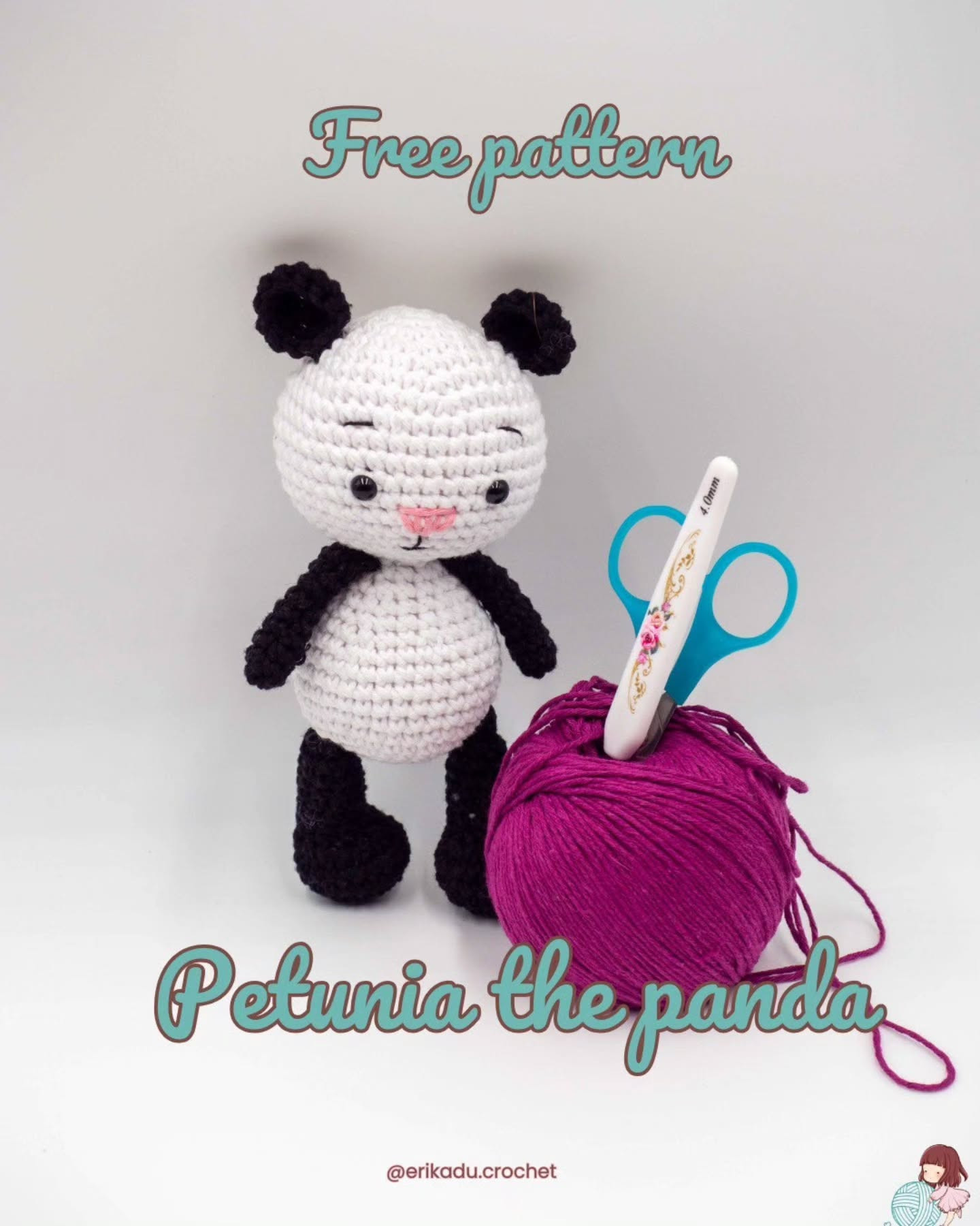 Free Amigurumi Crochet Pattern for Petunia the Panda