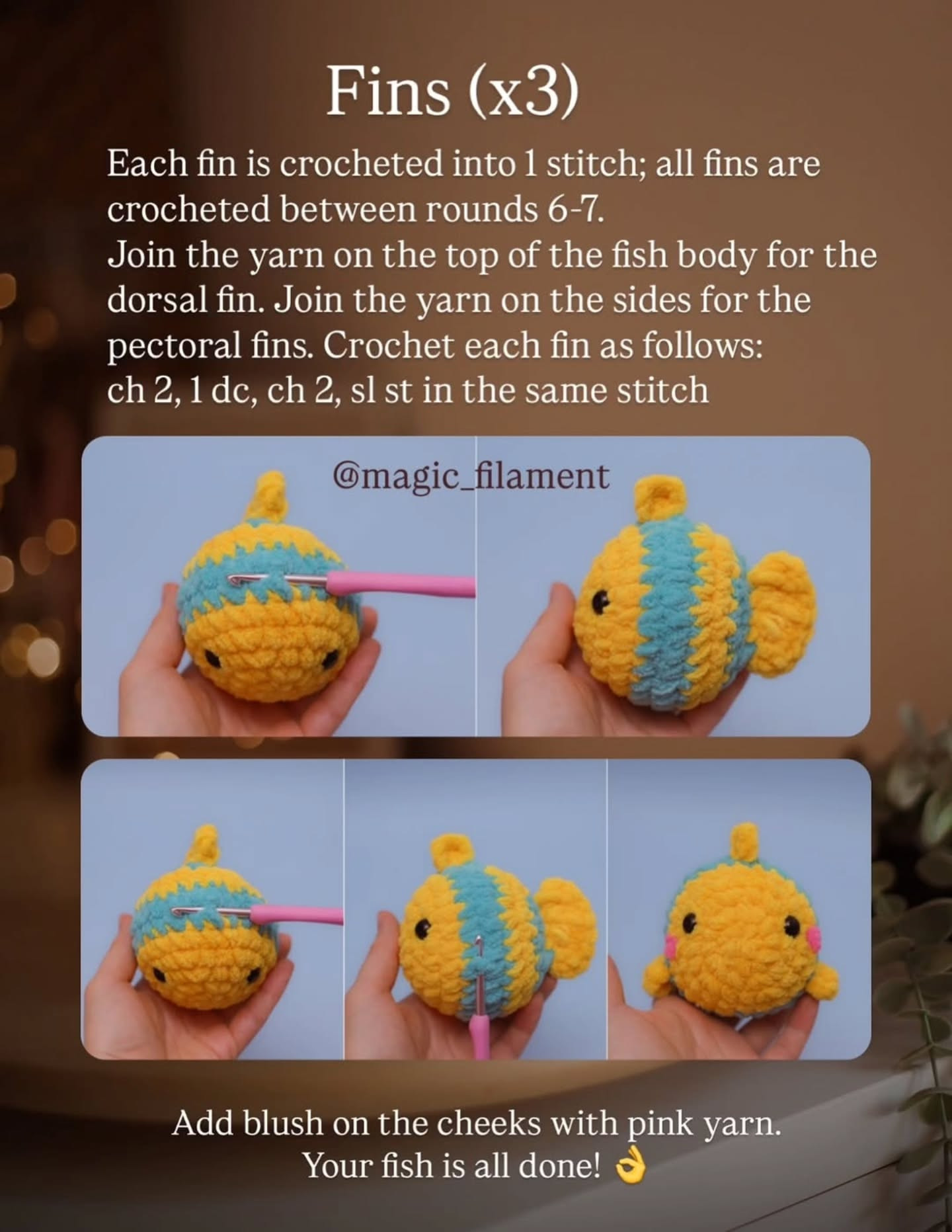 Free Amigurumi Fish Crochet Pattern with Step-by-Step Instructions and Materials List