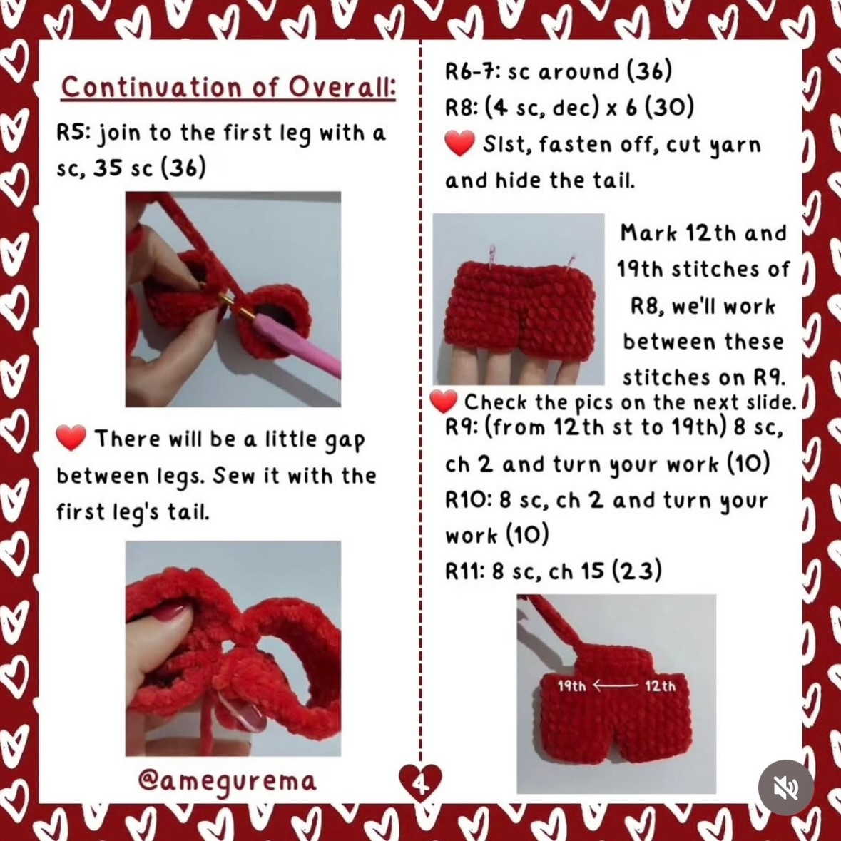 Free Amigurumi Valentine Bunny Crochet Pattern by amegurema