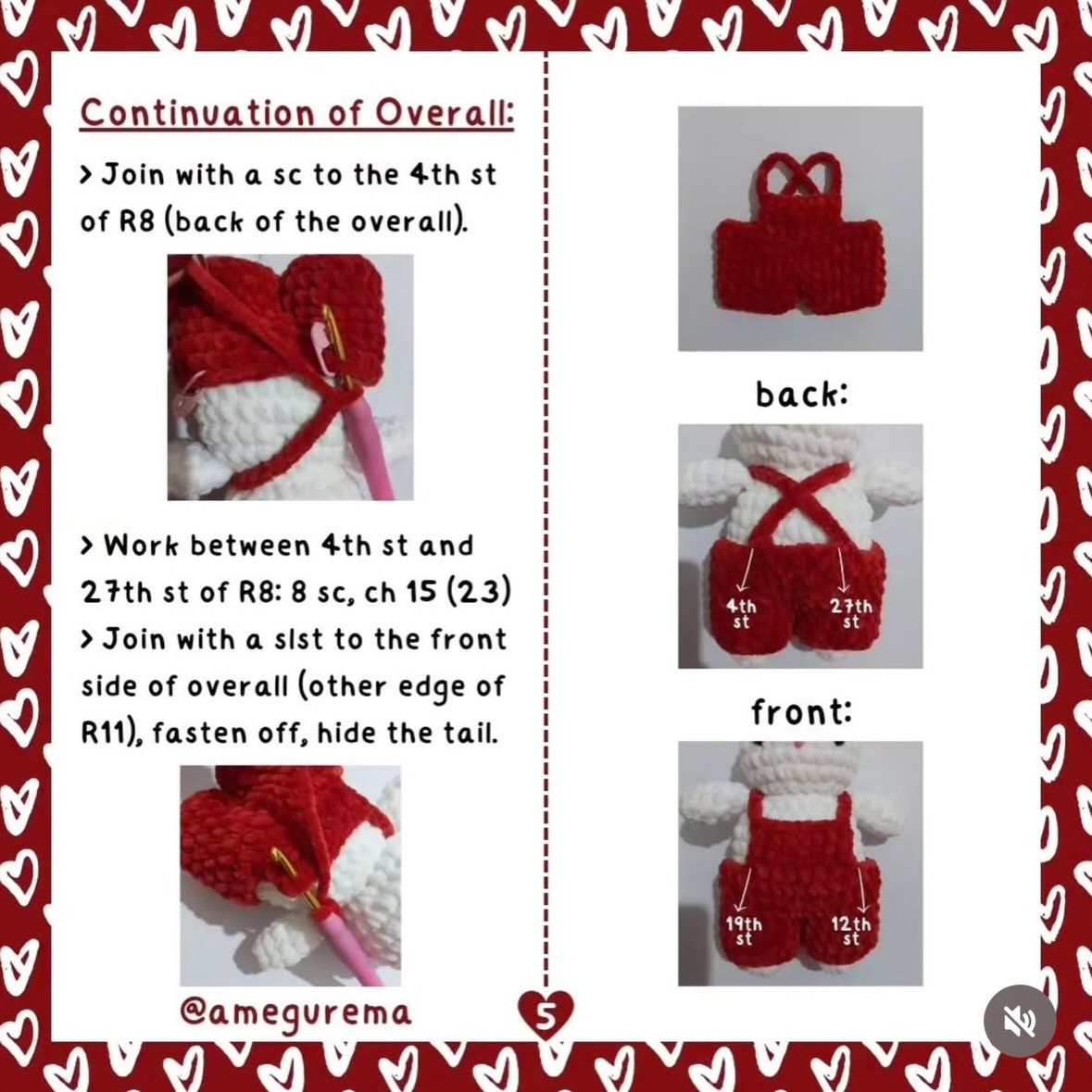 Free Amigurumi Valentine Bunny Crochet Pattern by amegurema