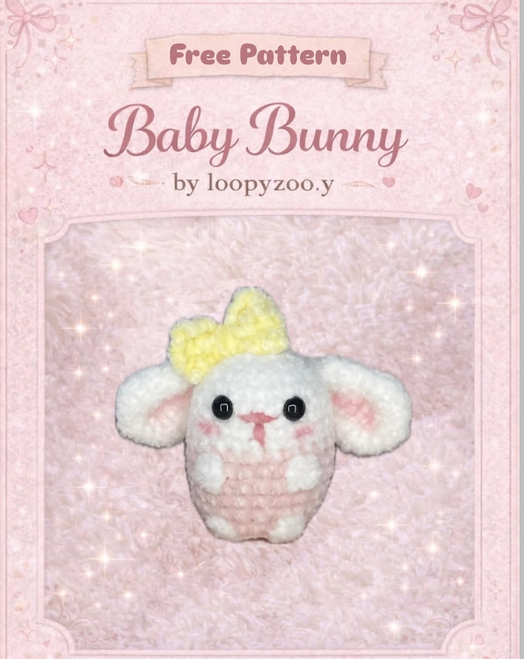 Free Baby Bunny Amigurumi Crochet Pattern by loopyzoo.y