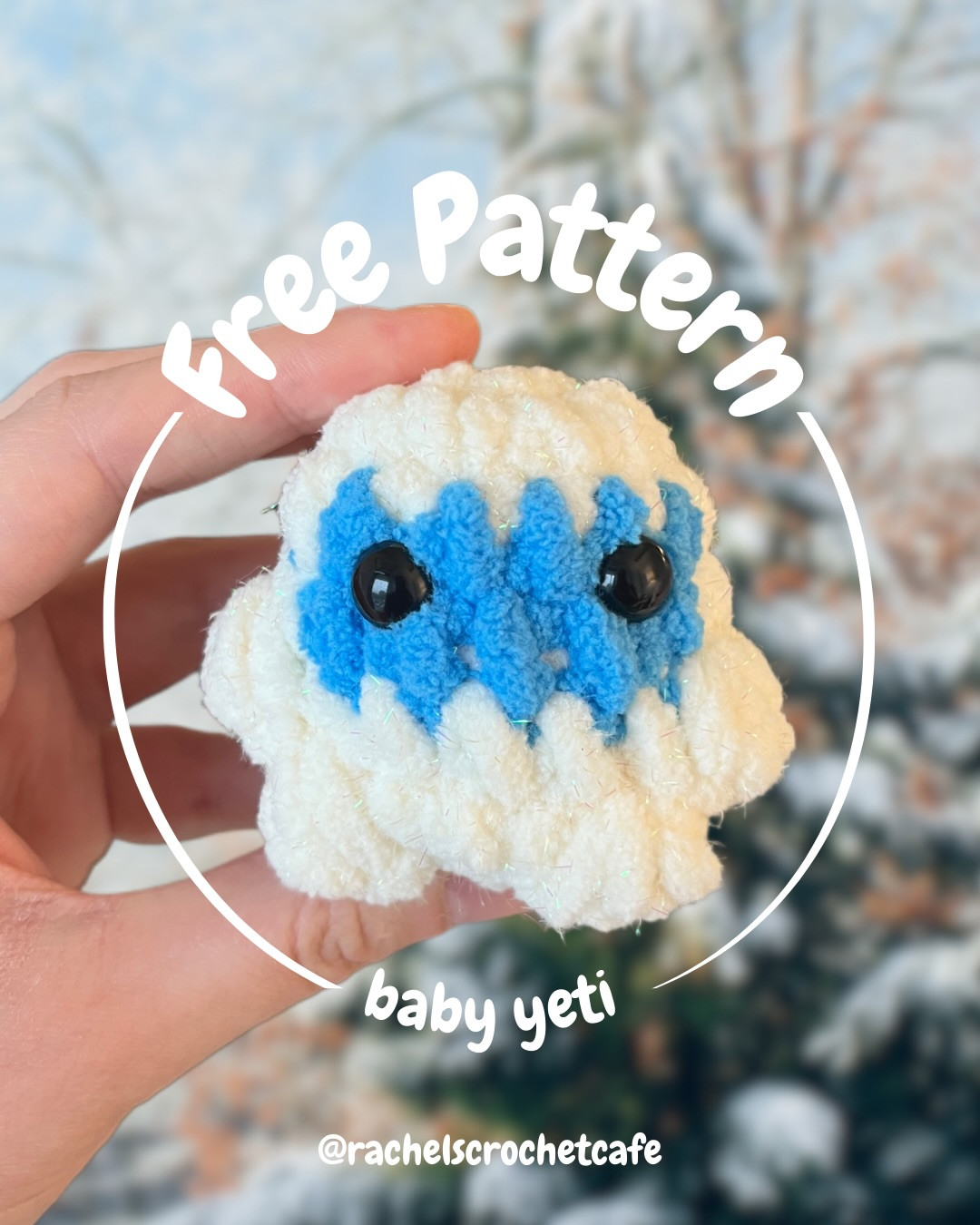 Free Baby Yeti Amigurumi Crochet Pattern with Blue and White Yarn Instructions