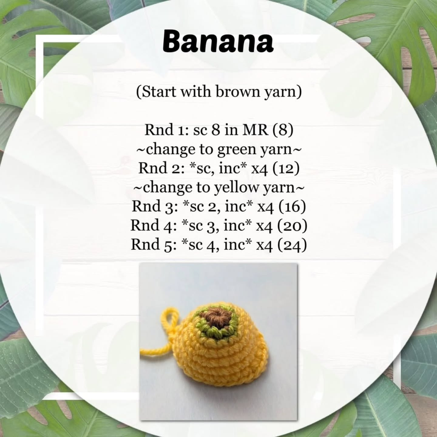Free Banana Amigurumi Crochet Pattern by Storybook Crochet