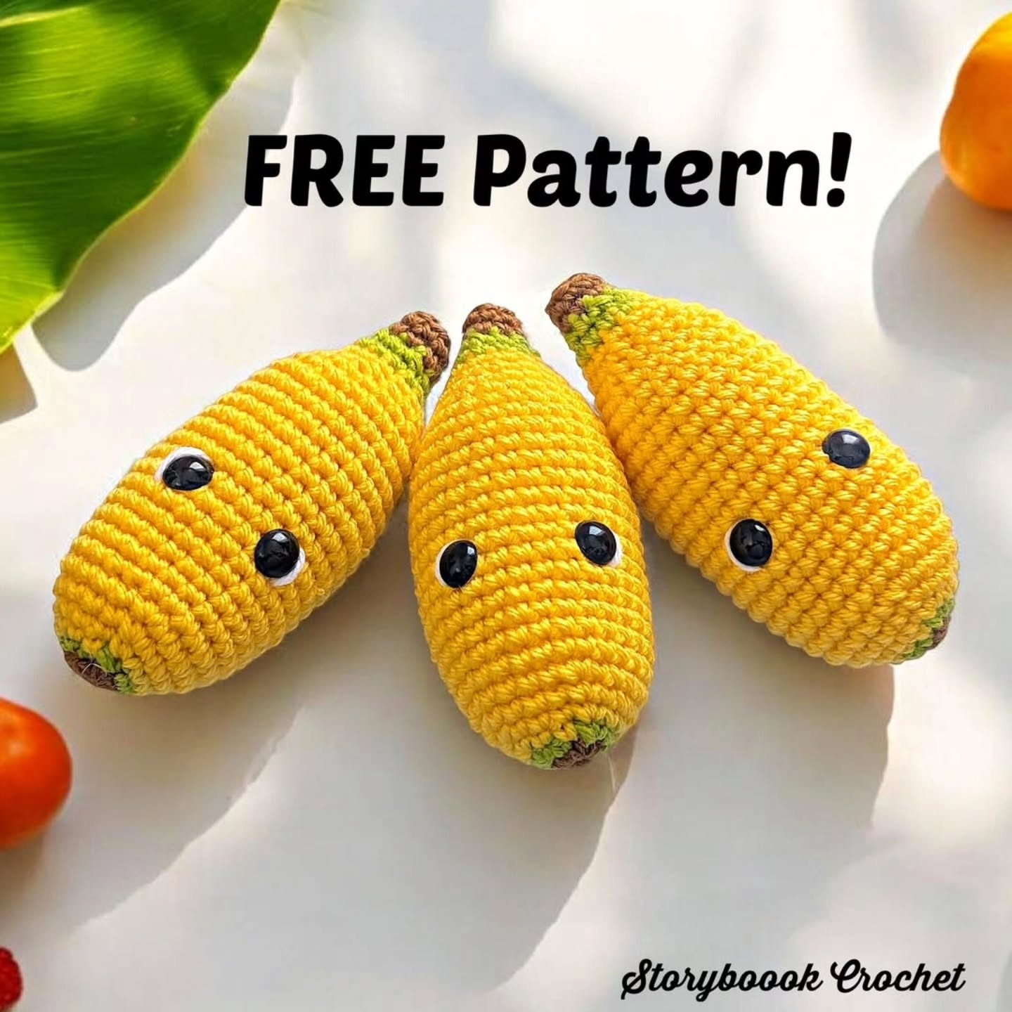 Free Banana Amigurumi Crochet Pattern by Storybook Crochet