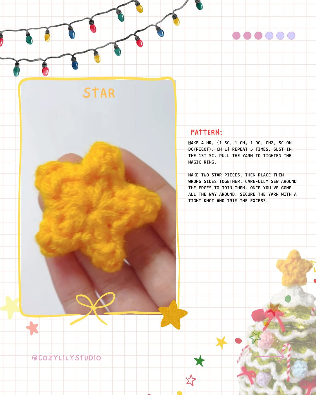 Free Christmas Crochet Patterns: Mini Tree, Star, Gift Boxes and Ornaments
