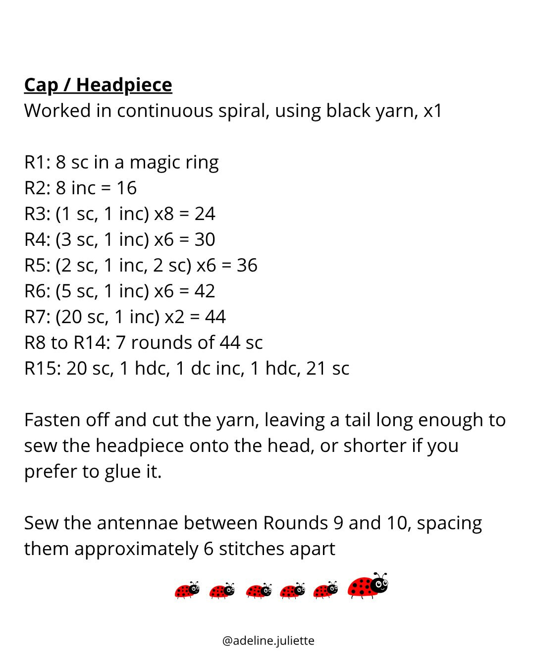Free Crochet Amigurumi Ladybug Doll Pattern - Part 1 Materials & Intro