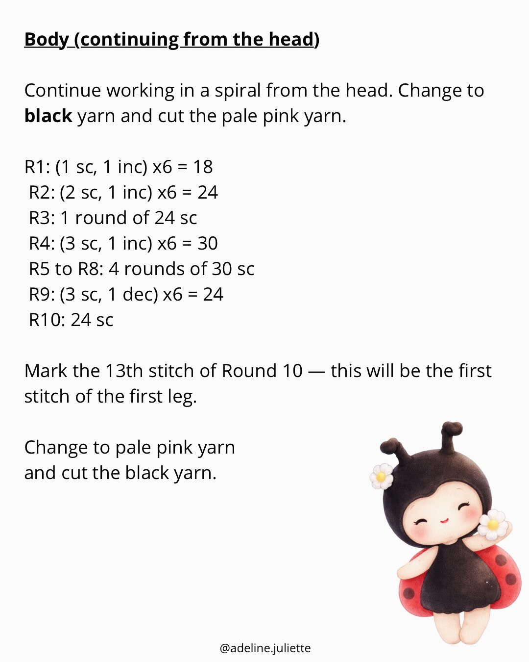 Free Crochet Amigurumi Ladybug Doll Pattern - Part 1 Materials & Intro