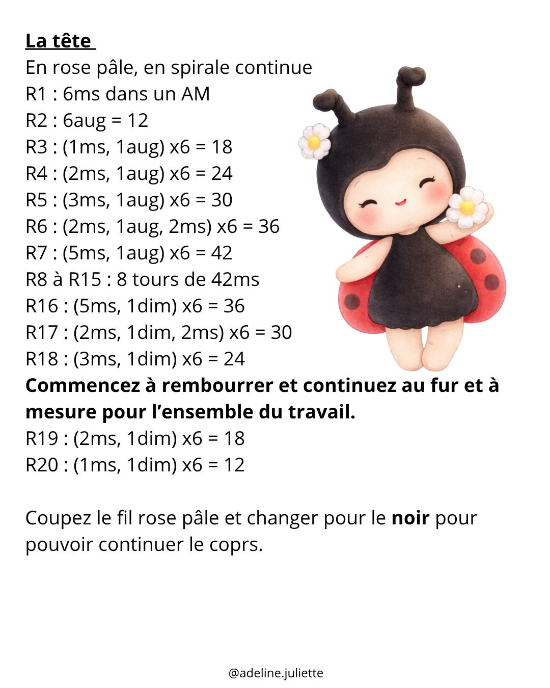 Free Crochet Amigurumi Ladybug Doll Pattern - Part 1 Materials & Intro
