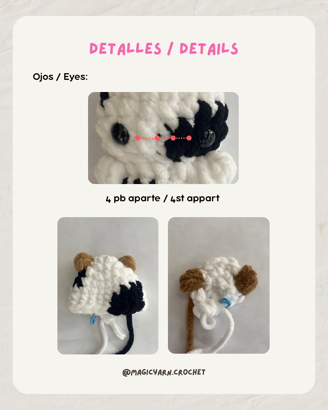 Free Crochet Baby Cow Amigurumi Pattern (ESP/ENG) - Beginner Friendly Chenille Doll