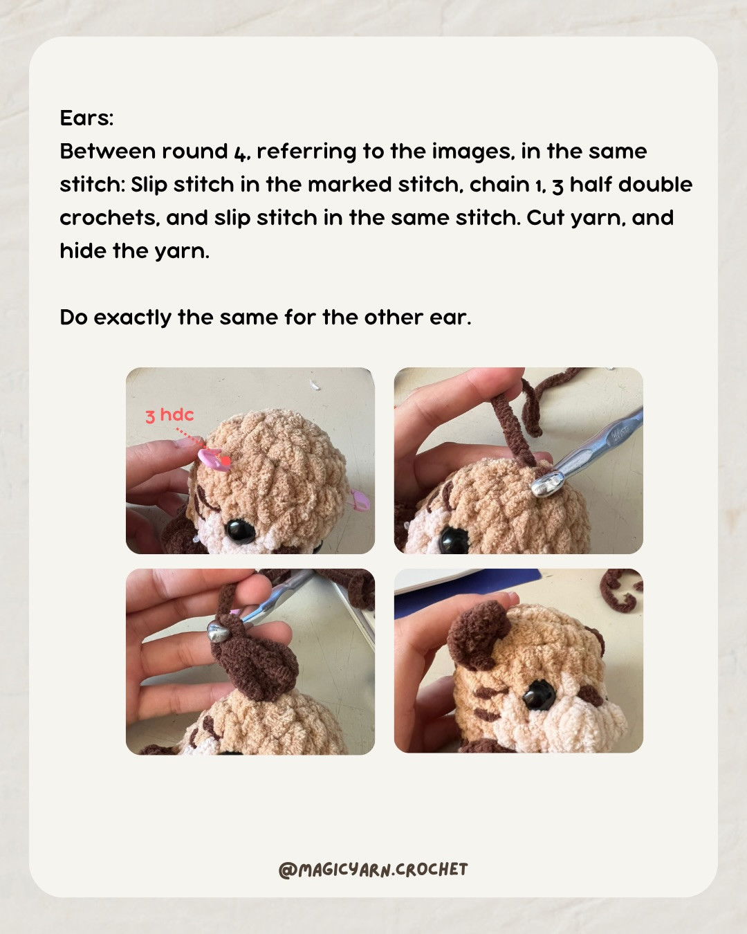 Free Crochet Baby Otter Pattern - Brown Chenille Amigurumi Tutorial with Instructions