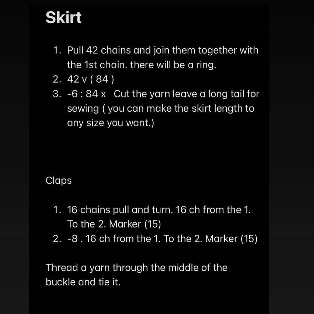 Free Crochet Bunny Doll Pattern Part II: Skirt and Claps Instructions