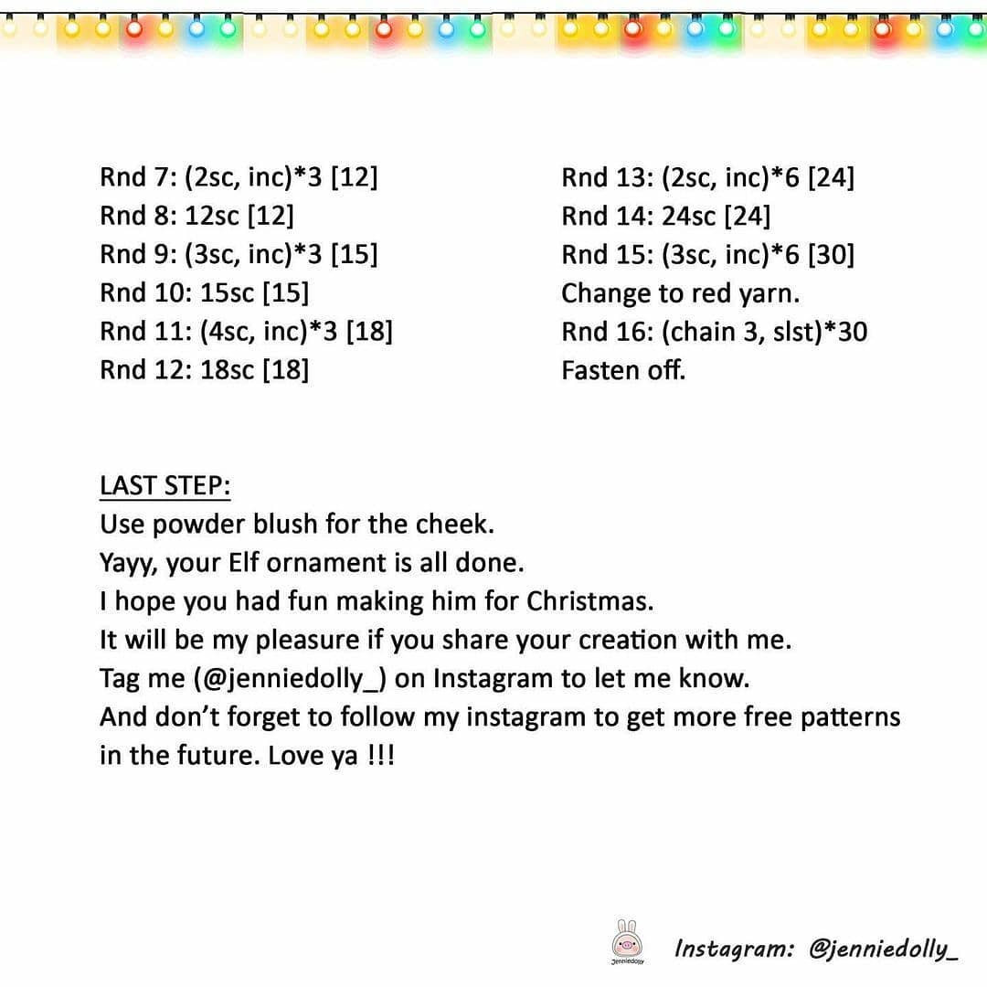 Free Crochet Christmas Pattern #1 - Elf Ornament