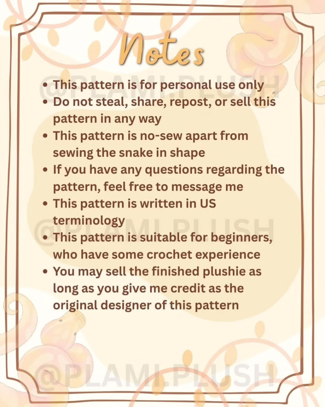 Free Crochet Cobra Amigurumi Pattern - No-Sew Instructions with Chenille Yarn
