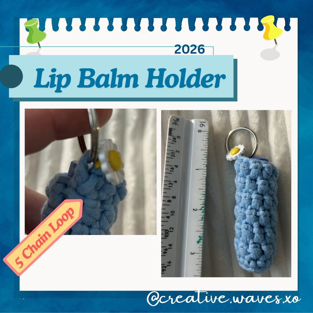 Free Crochet Lip Balm Holder Pattern with Keyring and Charms