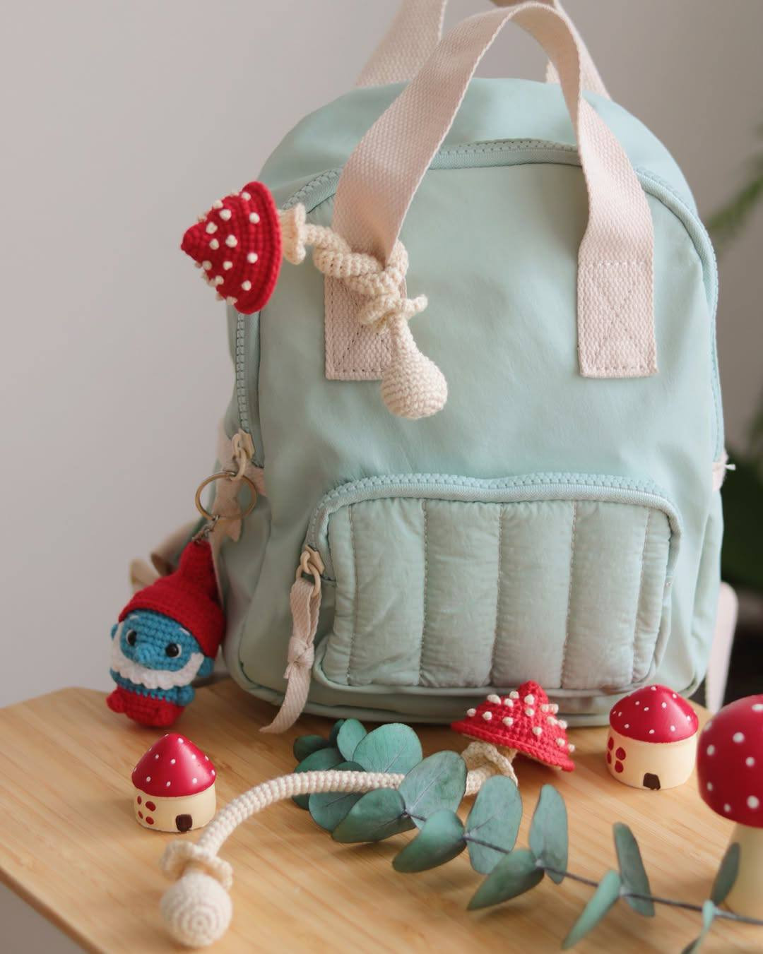 Free Crochet Pattern: Adorable Red Mushroom Bag Charm