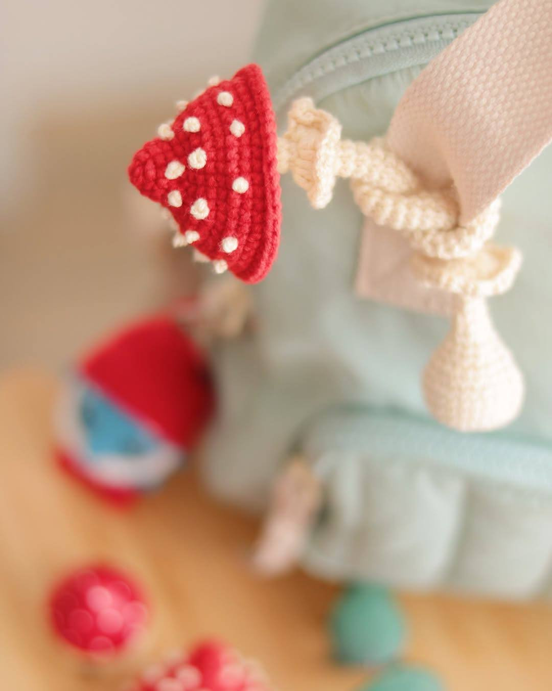 Free Crochet Pattern: Adorable Red Mushroom Bag Charm