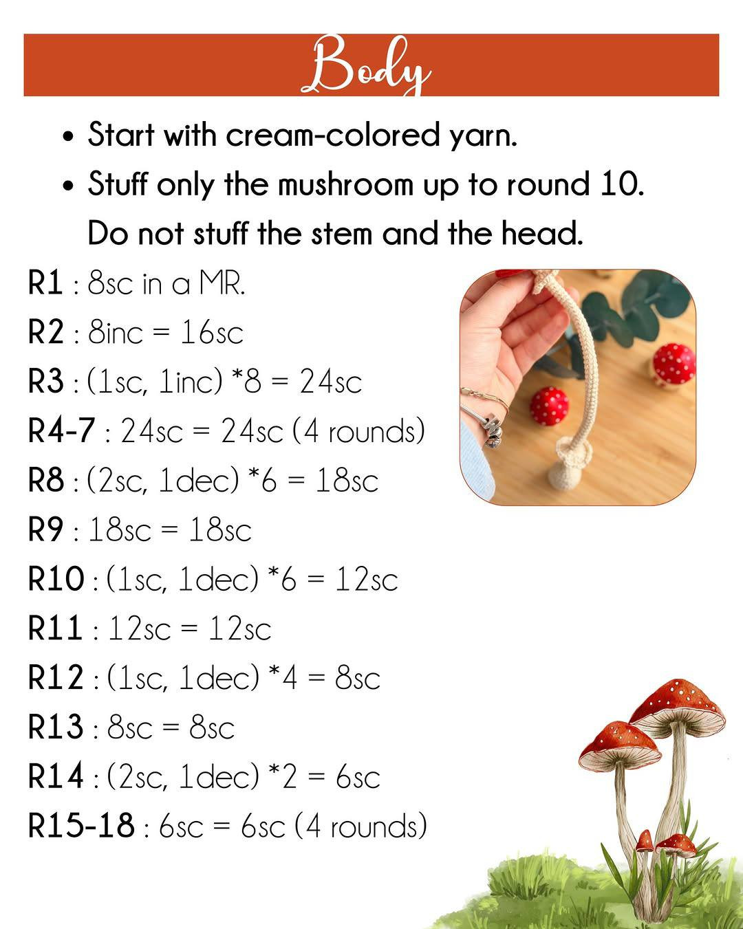 Free Crochet Pattern: Adorable Red Mushroom Bag Charm