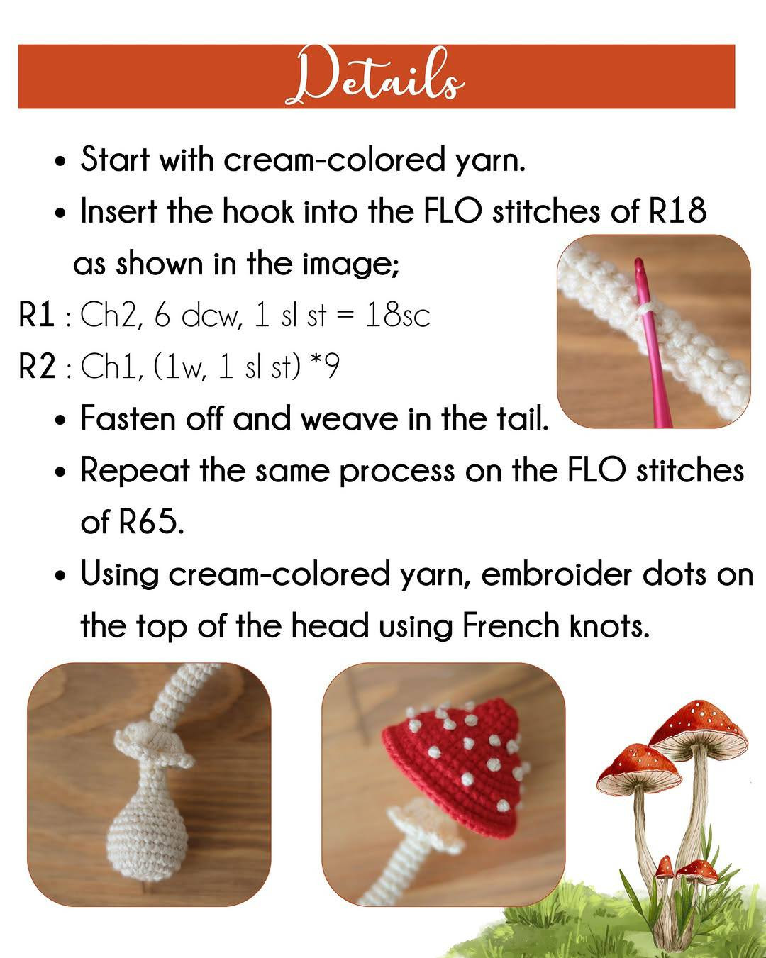 Free Crochet Pattern: Adorable Red Mushroom Bag Charm