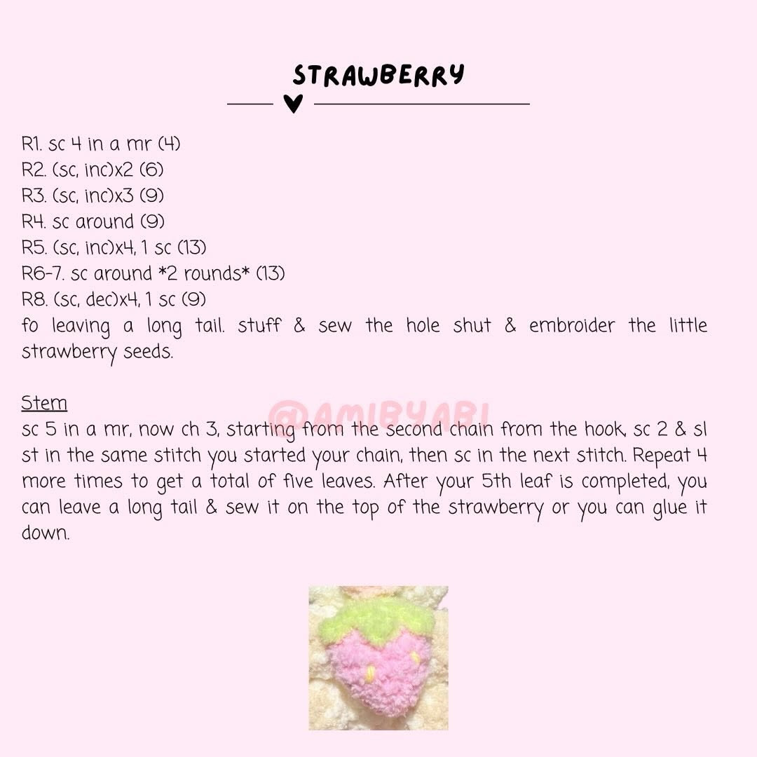 Free Crochet Pattern: Baby Berry Animals - Cute Amigurumi Plushies with Strawberries