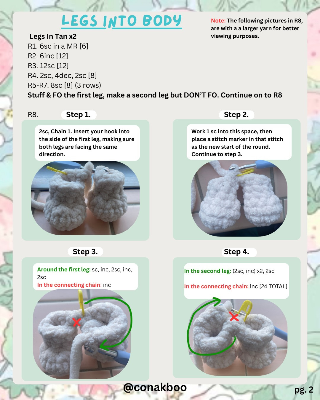 Free Crochet Pattern: Baby Bunny Amigurumi with Green Jumper by Conakboo
