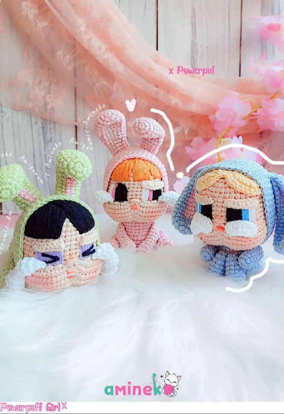 Free Crochet Pattern: Baby Cry x Powerpuff Girls Amigurumi Dolls