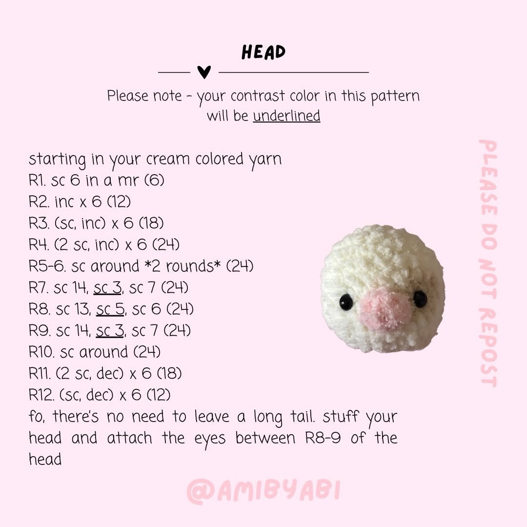 Free Crochet Pattern: Baby Strawberry Cow Amigurumi by Amibyabi
