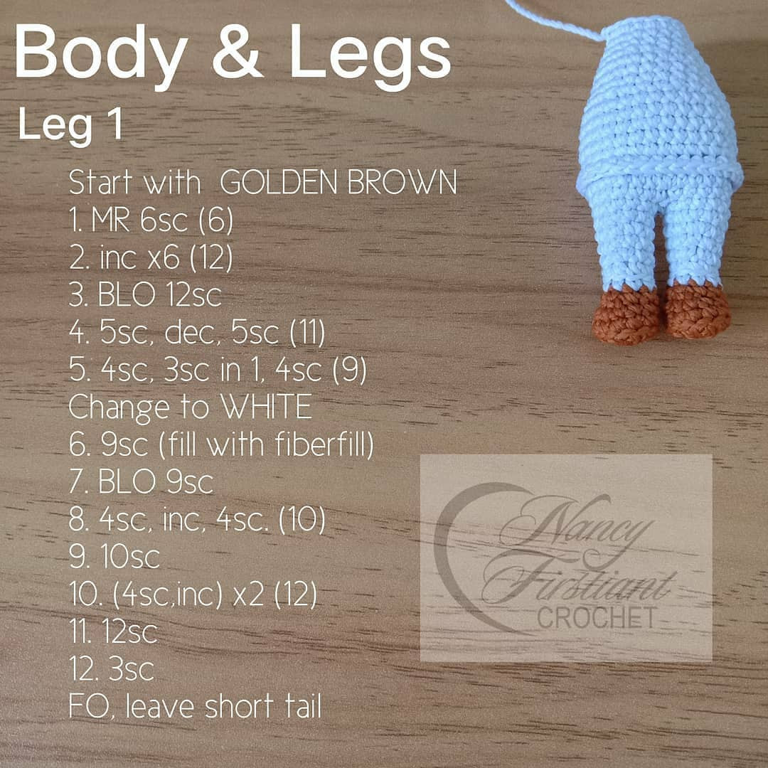 Free Crochet Pattern: BTS Jimin Amigurumi Doll - Head, Body & Legs Instructions