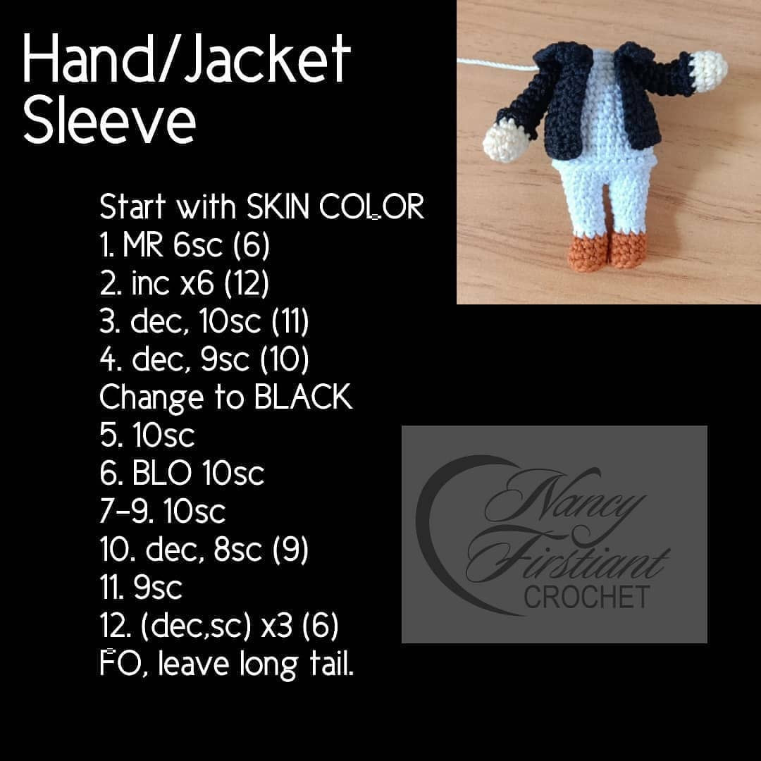 Free Crochet Pattern: BTS Jimin Amigurumi Doll - Head, Body & Legs Instructions