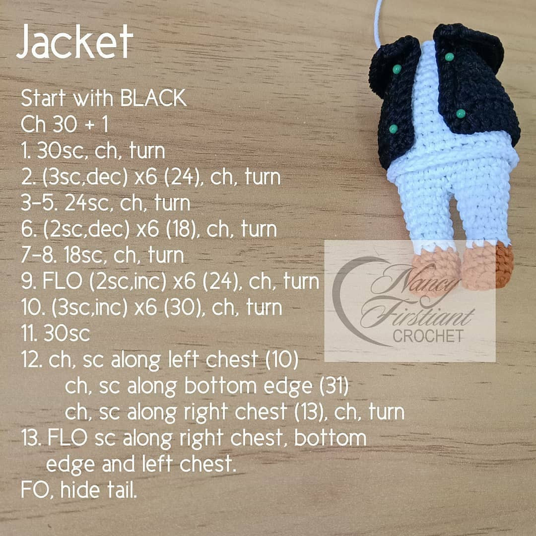 Free Crochet Pattern: BTS Jimin Amigurumi Doll - Head, Body & Legs Instructions