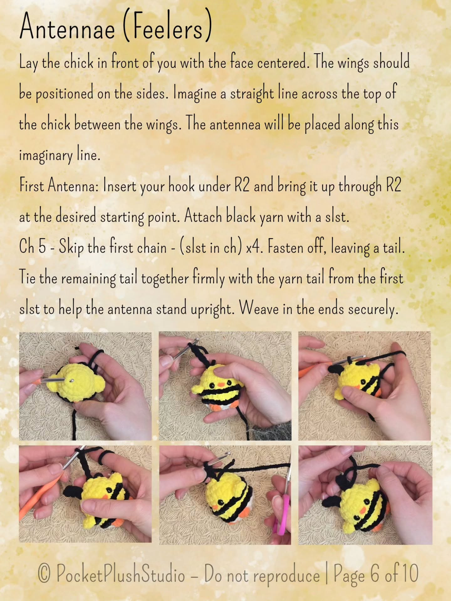 Free Crochet Pattern: Bumblebee Chick - Cute Yellow and Black Striped Amigurumi Doll