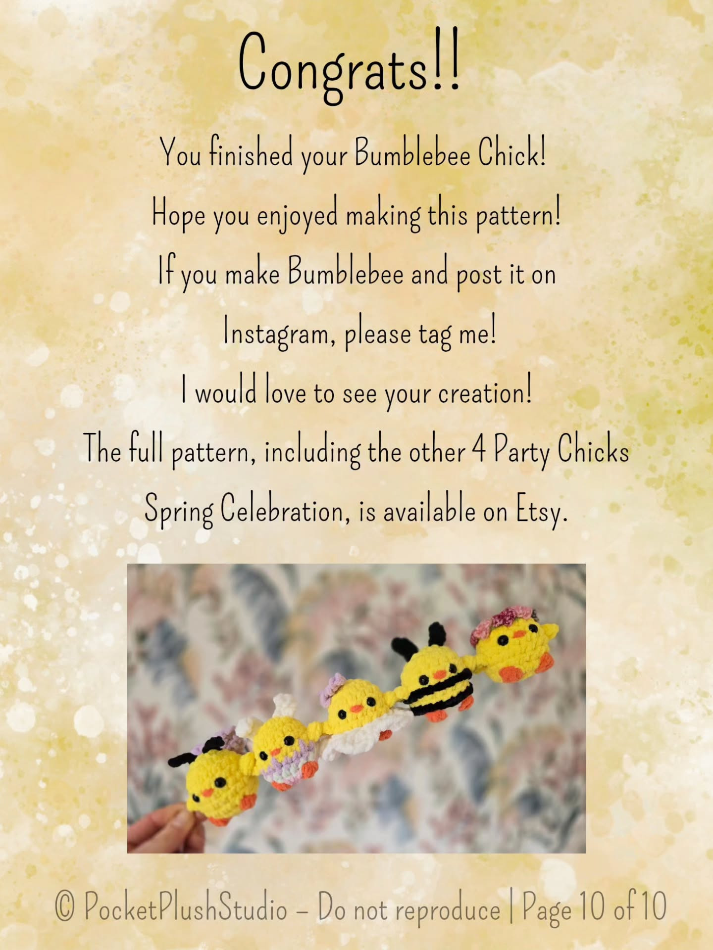 Free Crochet Pattern: Bumblebee Chick - Cute Yellow and Black Striped Amigurumi Doll