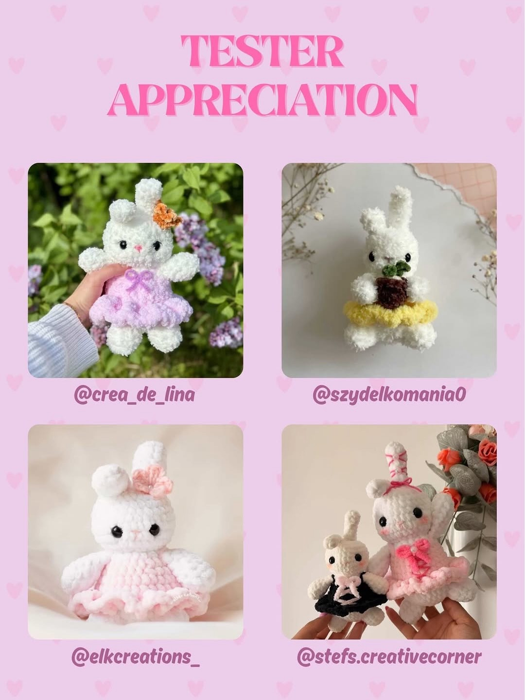 Free Crochet Pattern: Chubby Ballerina Bunny with Pink Dress