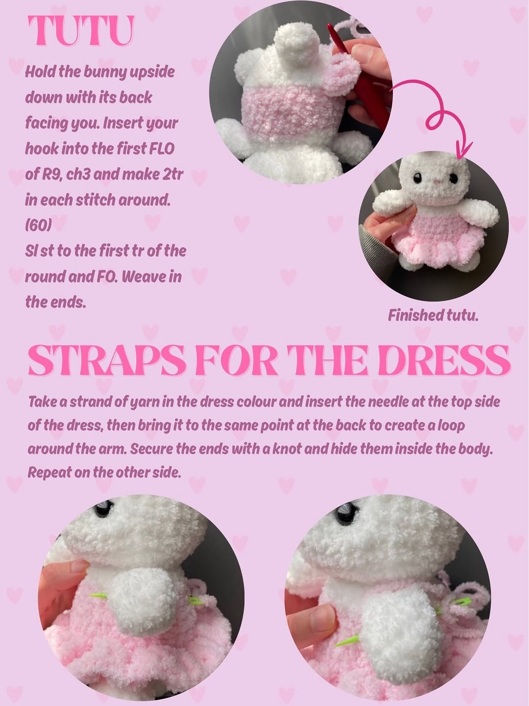 Free Crochet Pattern: Chubby Ballerina Bunny with Pink Dress