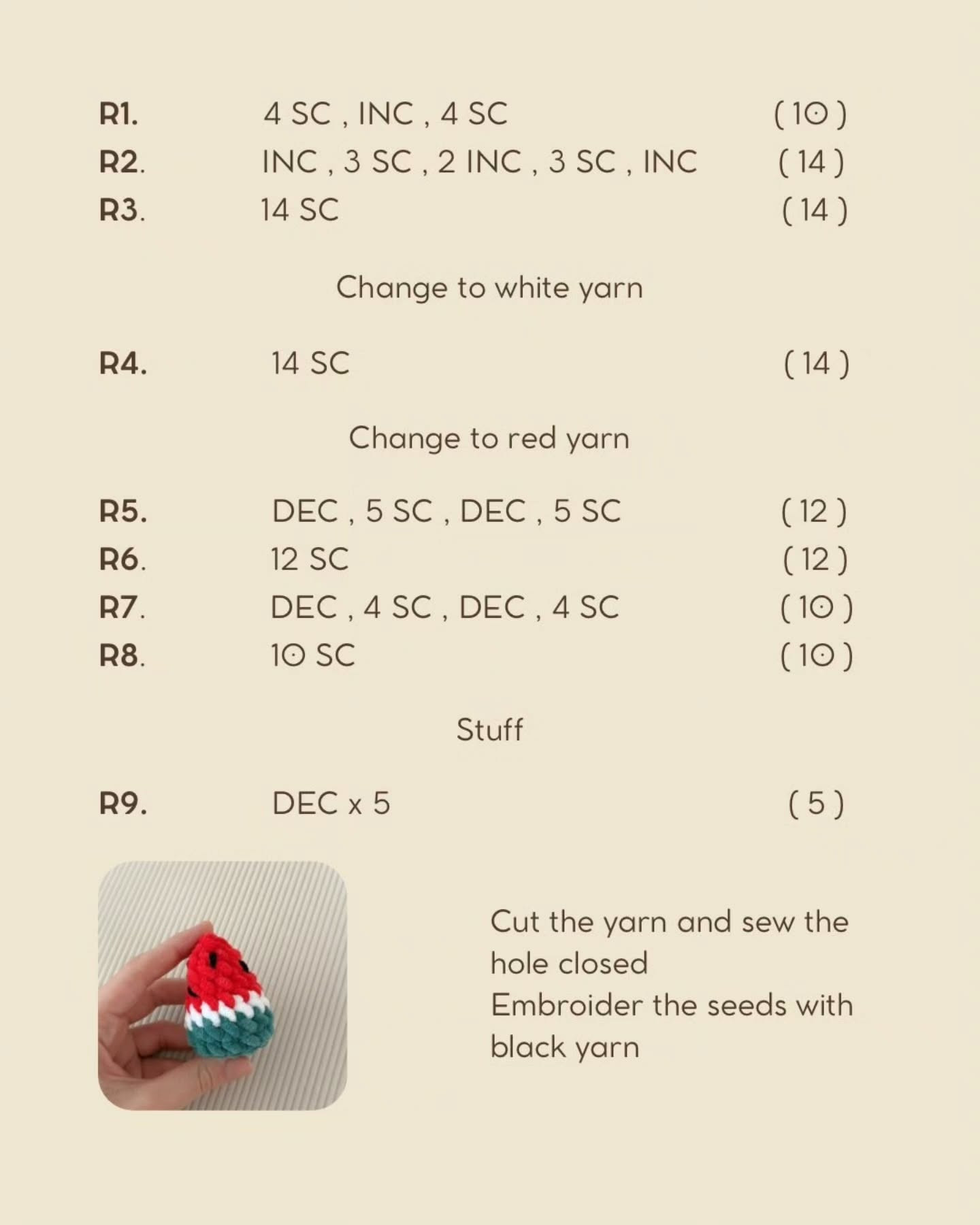 Free Crochet Pattern: Chubby Summer Capybara with Watermelon Slice and Swim Ring Amigurumi