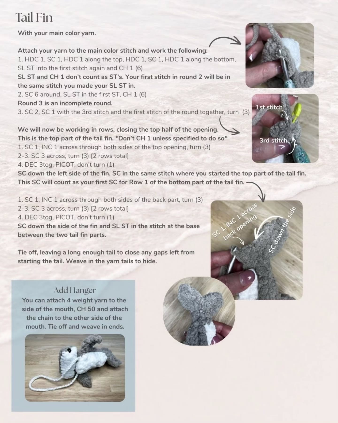 Free Crochet Pattern: Coldwater Shores Sharky Charm Lip Balm Holder
