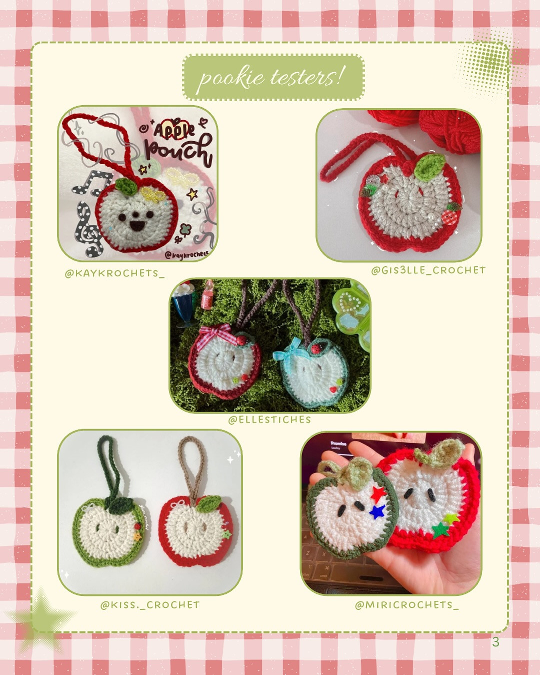 Free Crochet Pattern: Cute Apple Pouch with Red and Green Variations