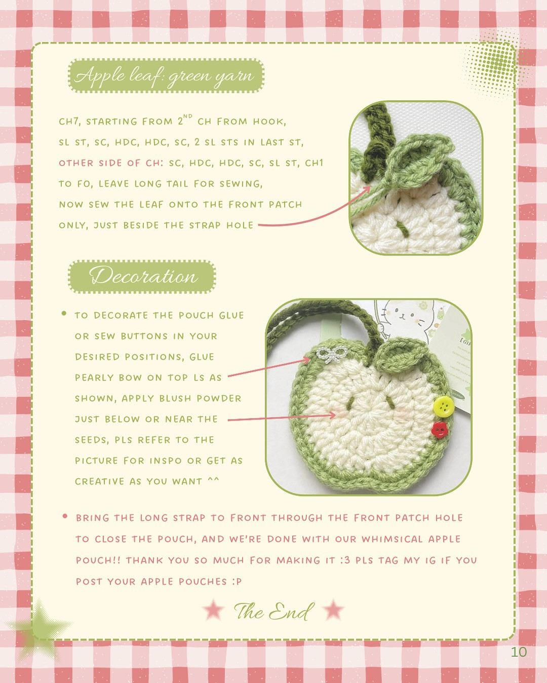 Free Crochet Pattern: Cute Apple Pouch with Red and Green Variations