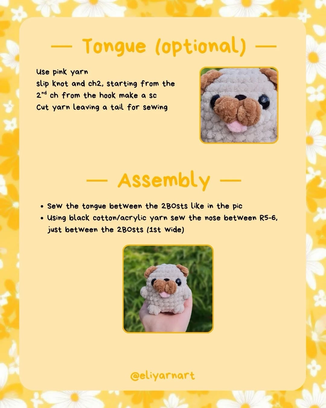 Free Crochet Pattern: Cute Baby Pug Amigurumi with Chenille Yarn