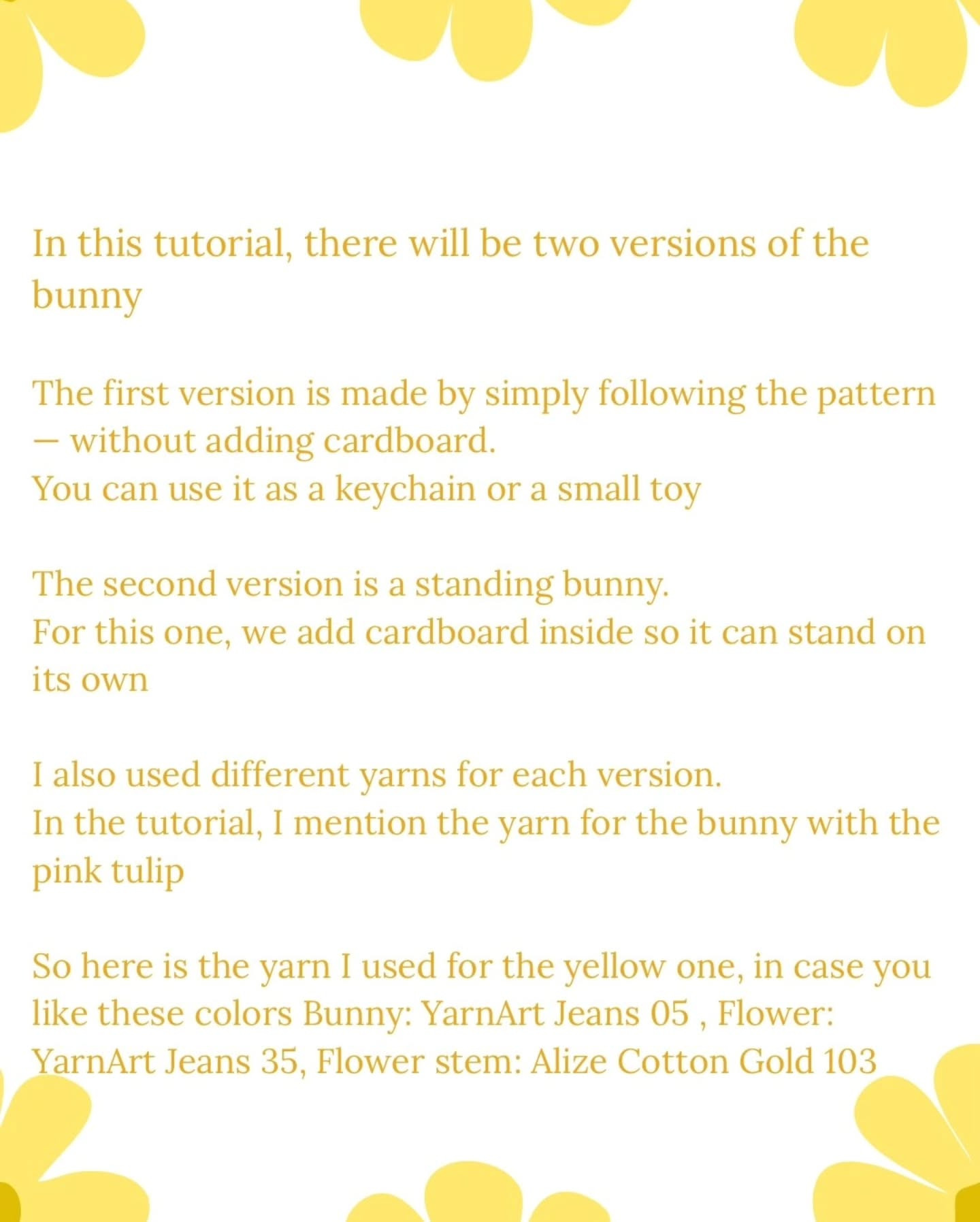 Free Crochet Pattern: Cute Bunny with Yellow Flower - Amigurumi Tutorial