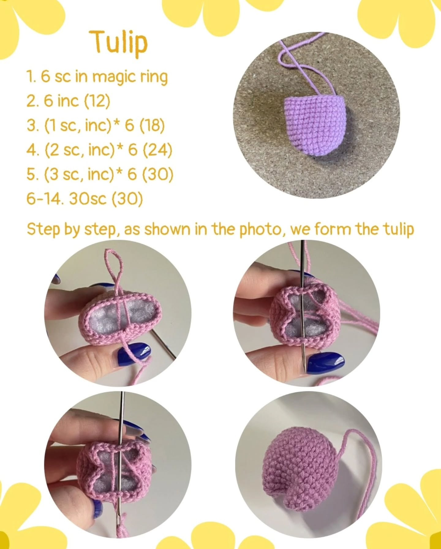Free Crochet Pattern: Cute Bunny with Yellow Flower - Amigurumi Tutorial