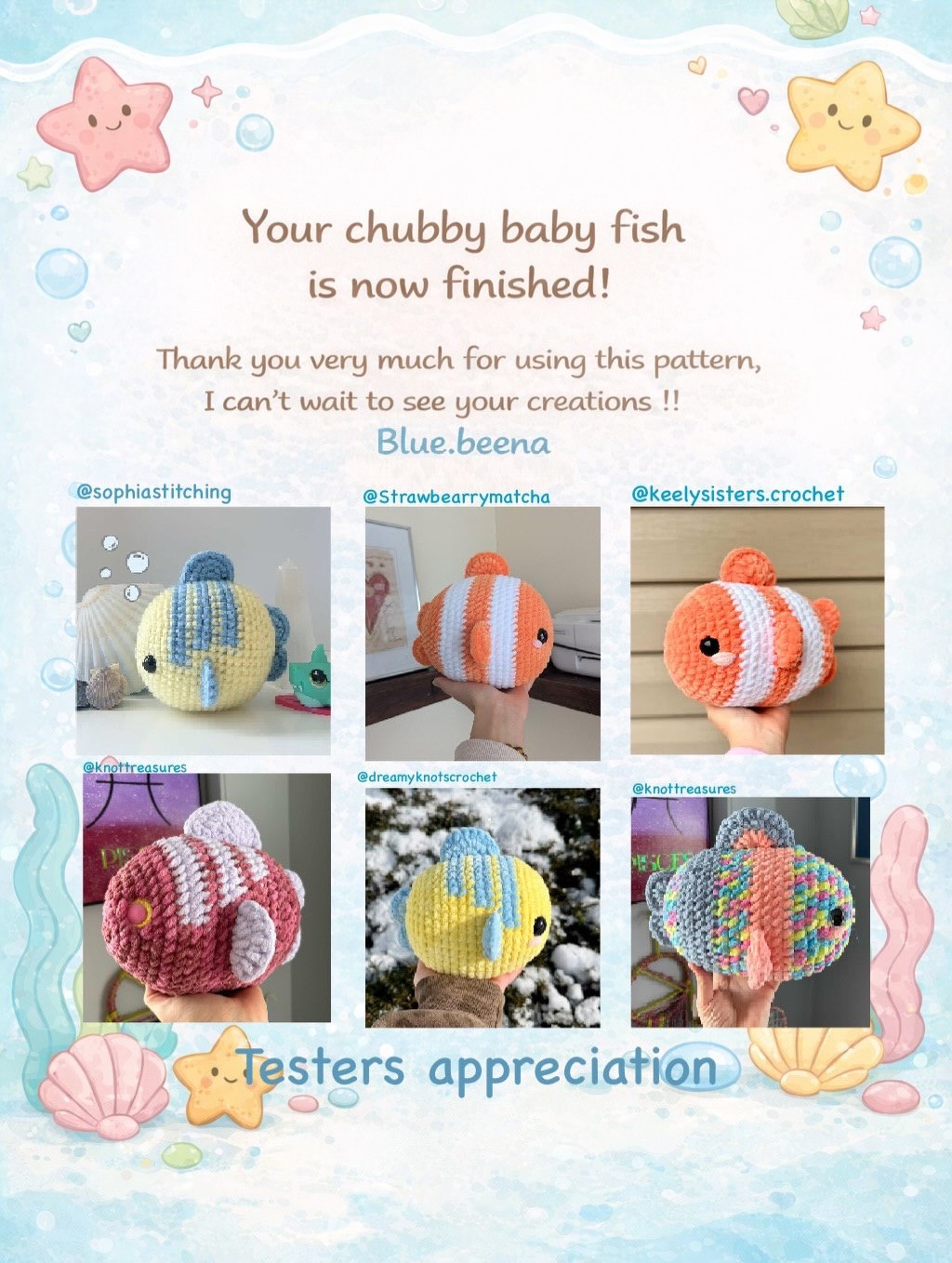Free Crochet Pattern: Cute Chubby Nemo and Flounder Amigurumi Fish Tutorial