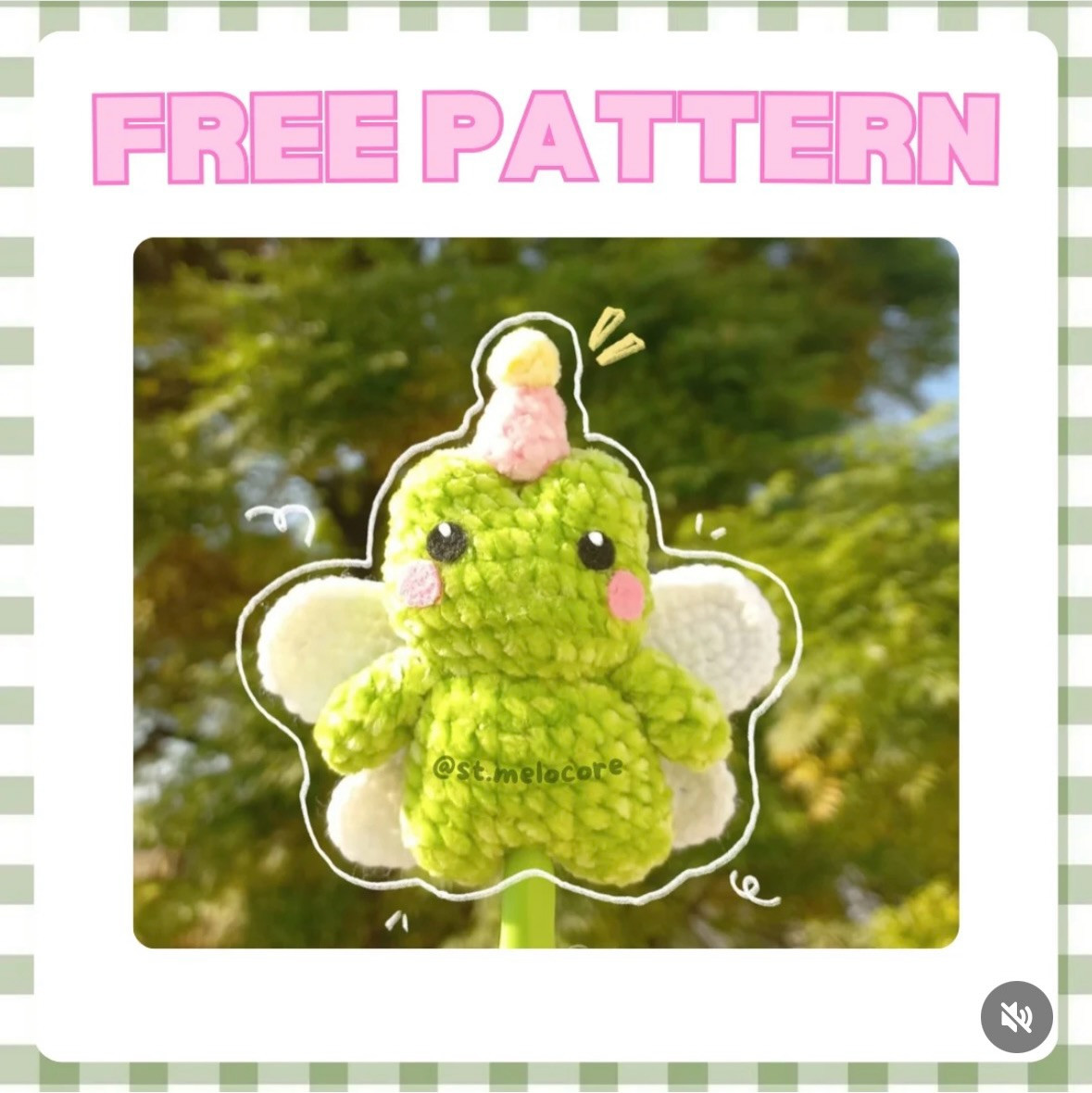 Free Crochet Pattern: Cute Fairy Frog Amigurumi with Wings and Party Hat