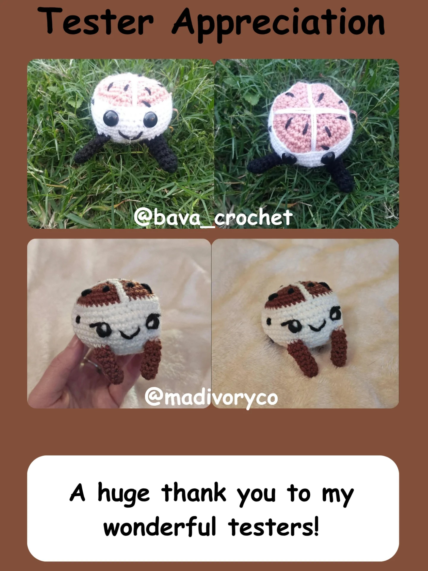 Free Crochet Pattern: Cute Hot Cross Bun Amigurumi Doll - No-Sew Tutorial