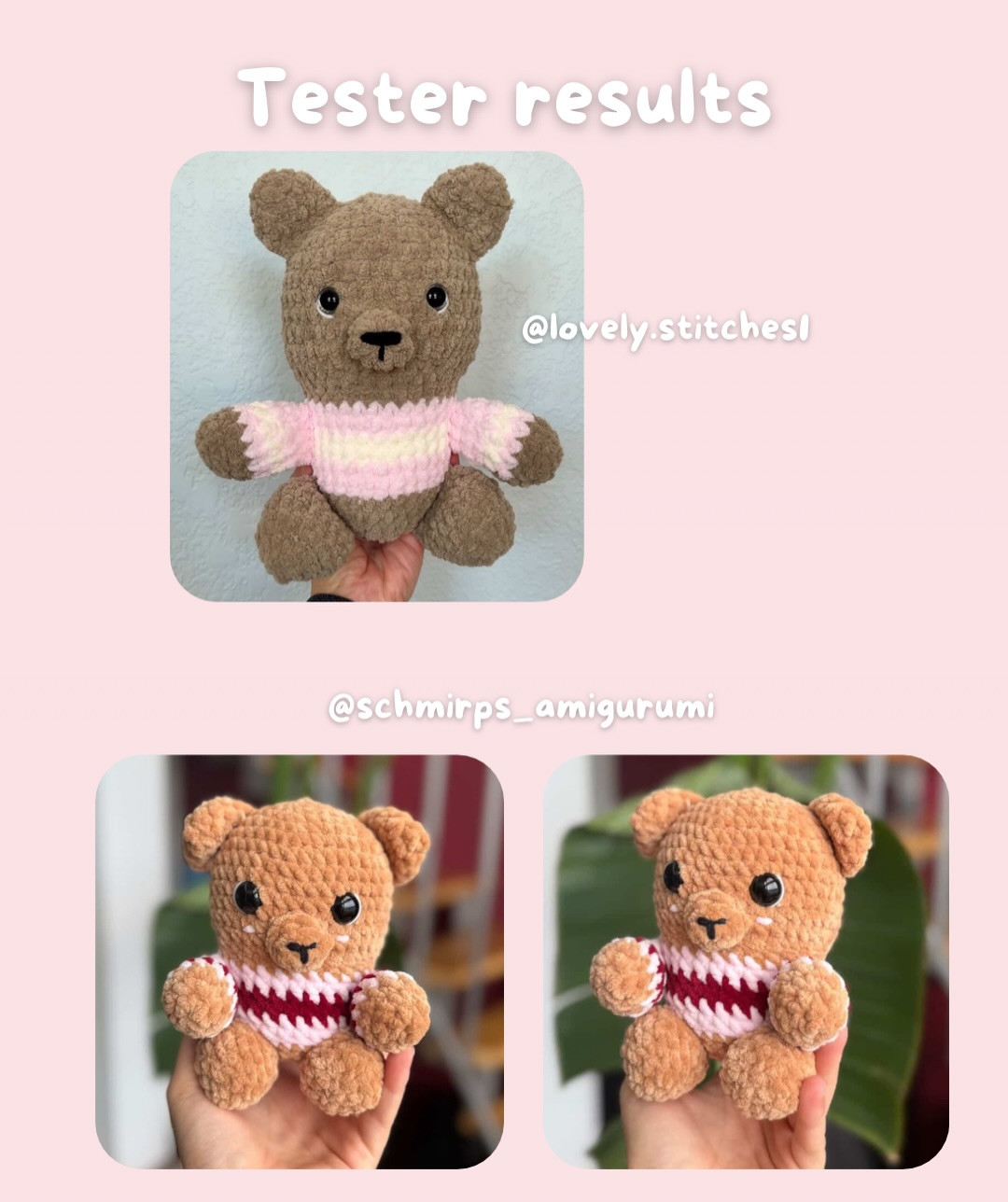 Free Crochet Pattern: Cute Little Bear Amigurumi with Red and White Sweater